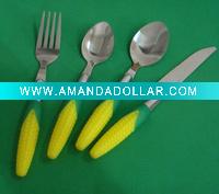 Wholesale elegant&fashionable flatware with plastic handle
