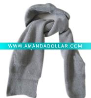 Wholesale fashion men's knitted scarf with pocket