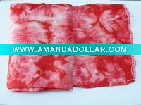 Wholesale 100%cotton knitted scarf with tie dyed