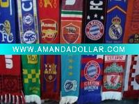 Wholesale 100% cotton knitted jacquard football fans scarf