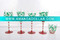 Wholesale Clear Glass Collection w/hand-painted leafs