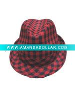Wholesale 2012 Fashion spring/summer ladies checked fedora hat