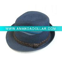 Wholesale Blue fedora hat with bands NUS02BX44