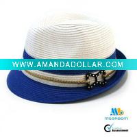 Wholesale 100% Paper Straw Fedora Hat