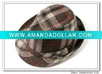 Wholesale Fashional plaid Fedora/bucket for men and women /top hat