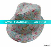 Spring Summer Floral Sequin Fedora Hat