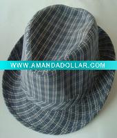 plaid men's fedora hat/jazz hat/brim hat/bucket hat