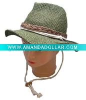 Wholesale crushable paper crochet fedora straw hat