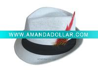 Wholesale Fashion Fedora Hat With Cotton Twill Belt And Feather Decoration