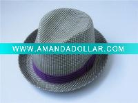 Wholesale mens paper cloth sewn fedora hat