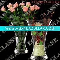 handblown clear glass vase