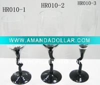 Wholesale GLASSWARE KITCHENWARE TABLEWARE GLASS CUPS WINE GLASS-Nes Designed A Group of 3 facny stemed Wine glasses