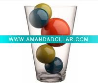 Wholesale V-shape Glass Vase/Clear Glassware