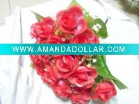 Wholesale red 18 heads artificial rose flower