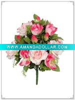 Wholesale 24heads ARTIFICIAL ROSE & HIBISCUS BUSHES