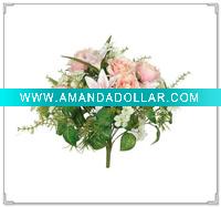 Wholesale 20heads artificial Pink Rose &Lily Bushes