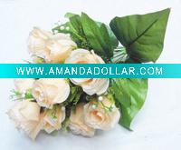 Wholesale 10 heads rose artificial flower in bud
