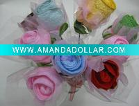 Wholesale 100%Cotton Cake Towel Gifts Valentine's Rose(WBA-029)