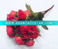 Wholesale red 21 heads rose artificial flower
