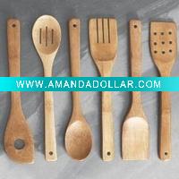 Wholesale Bamboo Wooden Kitchen Utensil Set