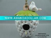 Wholesale fashionable lovely ceramic bird feeder handicrafts red soil white glazed arts and crafts perfect art and crafts porcelain gifts