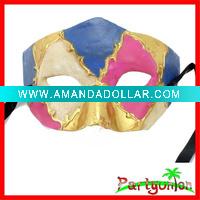 Wholesale Carnival Venetian Half-Mask: Pink & Blue