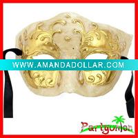 Wholesale Carnival Venetian Half-Mask: Gold