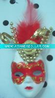 Wholesale Venetian MaRed Venetian Velvet Eyemask with feather