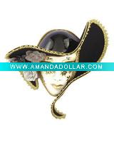 Wholesale Venetian Mask in White with Hat bsma-0729