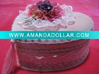 Wholesale Exquisite Cute Heart Shaped Velvet Jewelry Box for Girls