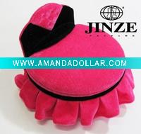 Round Bed Style Velvet Jewelry Box