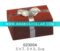 Wholesale plastic jewelry boxes with material in velvet