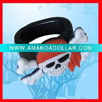 Skeleton head soft pvc finger ring