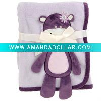 Wholesale Lavender Pink coral fleece baby blanket