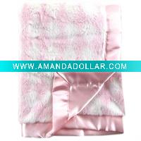 Wholesale 2011 pink satin baby coral fleece blanket
