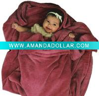 Wholesale Coral fleece knitted thermal baby blanket