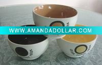 3Pcs ROUND CERAMIC BOWL