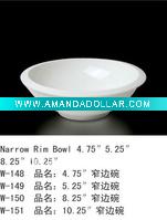 Wholesale porcelain narrow rim bowl