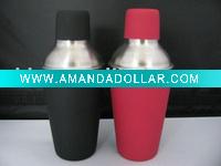 Wholesale 350ml stainless steel cocktail shaker with rubber coating