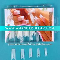 clear french half cover artificial nail