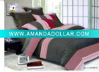 Wholesale Fancy stripe 100%cotton pigment printing 4pcs bedding set/pillow case/bed sheet/flat sheet/quilt cover(DDFQH)