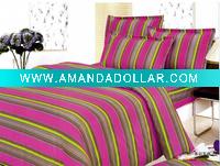 Wholesale Fancy stripe 100%cotton pigment printing 4pcs bedding set/pillow case/bed sheet/flat sheet/quilt cover(TCFX)