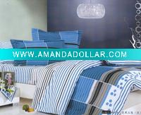Wholesale Fancy stripe 100%cotton pigment printing 4pcs bedding set/pillow case/bed sheet/flat sheet/quilt cover(YSRSL)
