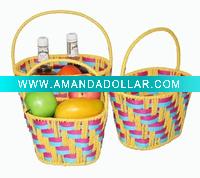 Oval-shaped gift packing basket