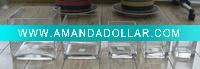 Clear glass square vases