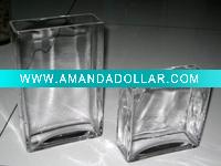 clear square glass vase