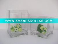 Large Square Glass Vase