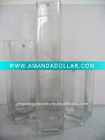 square glass vase in different sizes mouth hollow glassware