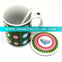Wholesale Adervtising porcelain mug, coffee mug with porcelain lid HFTCKV791
