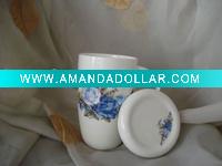 Wholesale porcelain coffee mug with porcelain lid HFTCKV25